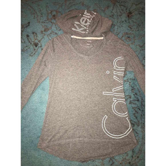 CALVIN KLEIN HOODED LONG SLEEVE TOP - Picture 2 of 4